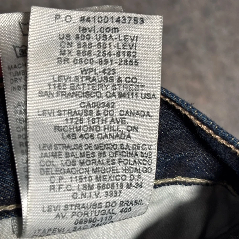 Levi's 527 Bootcut Jeans Marbled Mens 38x30 Blue Indigo Slim Fit Denim Pants